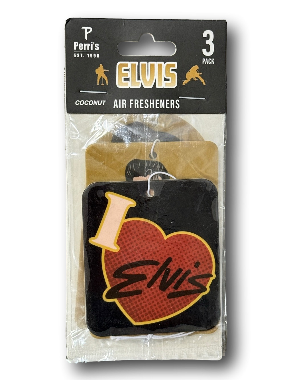 3-Pack Elvis Presley Licensed Air Fresheners - Coconut Scent - NWT